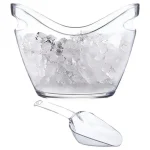 Clear PET Ice Bucket with Handle & Ice Scoop