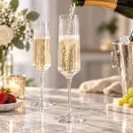 180ml Vintage Ribbed Stemmed Champagne Glass