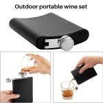 8 Oz Stainless Steel Hip Flask Gift Set with Funnel & 2 Shot Glasses