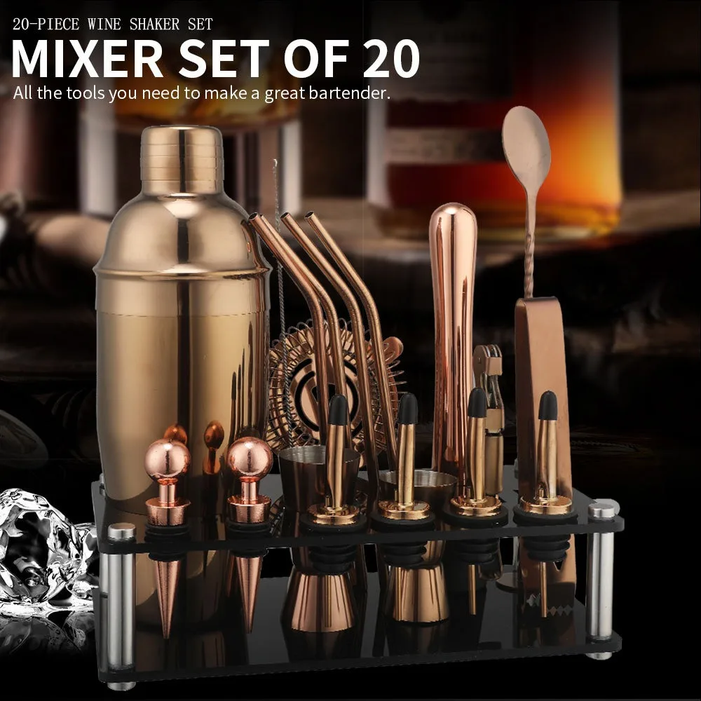 S8d7fb83cf2ab4c0e9dcc53f6395fb2e7B.webp 20-Piece Stainless Steel Cocktail Shaker Set - Image 1