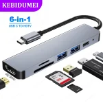 6 in 1 USB C Hubs Type C