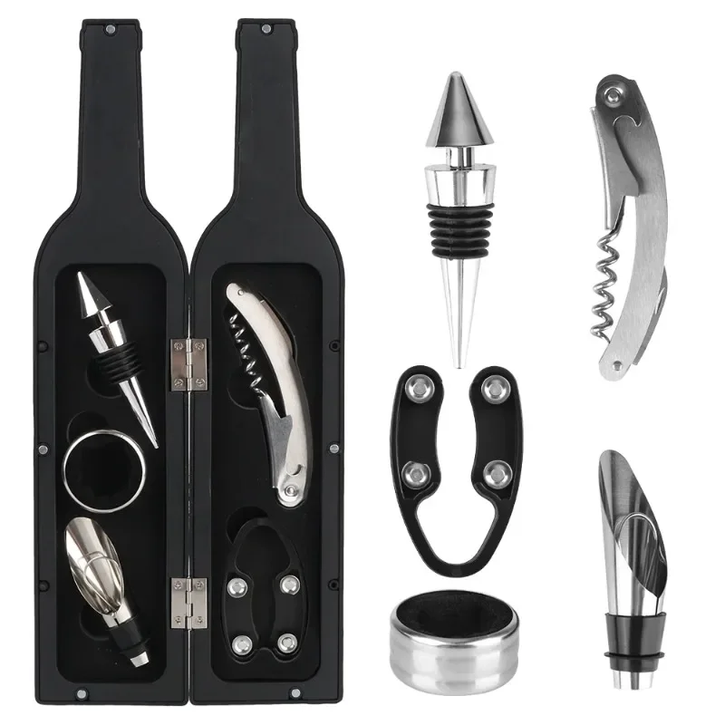 Sca9908b2d49c4884b518b6427253c74eI-1.webp 5-Piece Wine Opener Accessories Set - Image 1