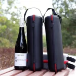 Black carry-case cylindrical flask